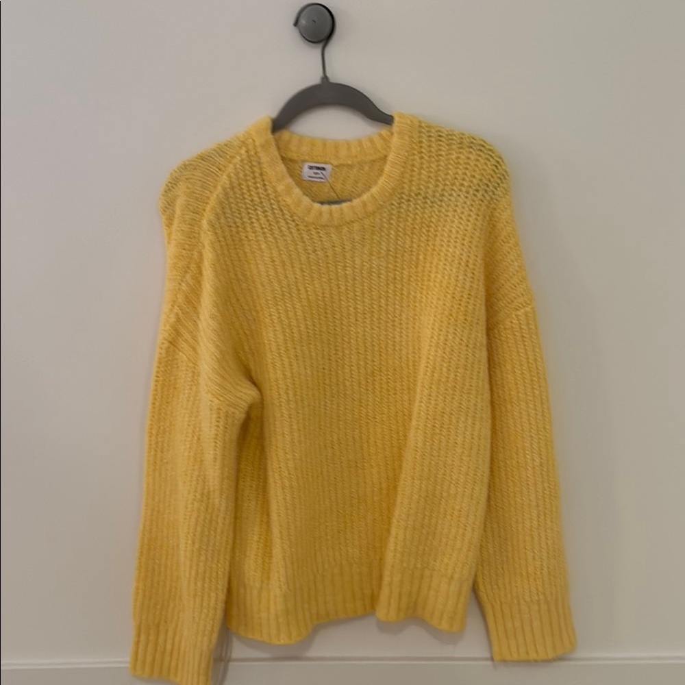 Sunny Yellow Chunky Knit Crew Neck Sweater